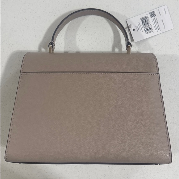 Kate Spade Darcy Top Handle Satchel with Silver Accent NWT Taupe Leather - Picture 6 of 16